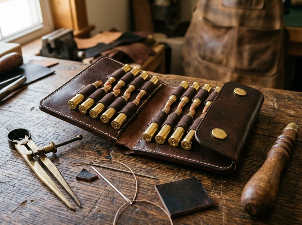 Artisan 10-Round Folding Leather Bullet Wallet