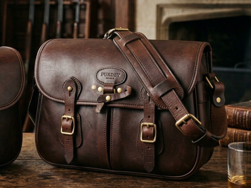 Heavy Bridle Leather Sporting Clay Range Bag
